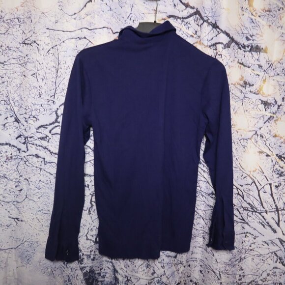 NAVY DRESS POLO M Career Club USA Vintage Office Work Shirt Classic Basic - Picture 4 of 7